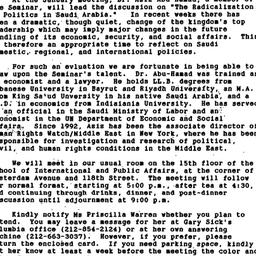 Announcements, 1996-01-10. ...