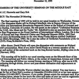 Announcements, 1995-11-15. ...