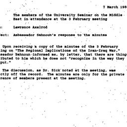 Announcements, 1988-03-07. ...