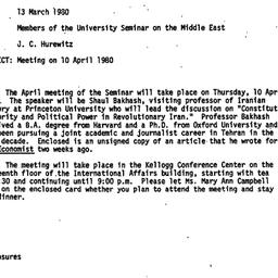Announcements, 1980-03-13. ...