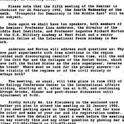 Announcements, 1992-01-26. ...