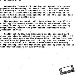 Announcements, 1992-02-18. ...