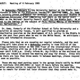 Announcements, 1985-02-06. ...