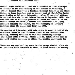 Announcements, 1984-11-07. ...