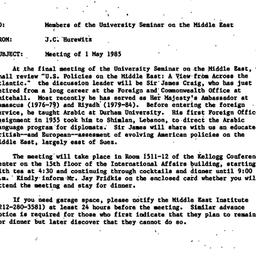 Announcements, 1985-05-01. ...
