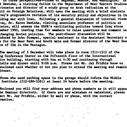Announcements, 1984-11-15. ...