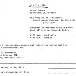 Announcements, 1976-05-11. ...