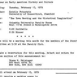 Announcements, 1979-02-13. ...