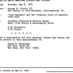 Announcements, 1979-05-08. ...