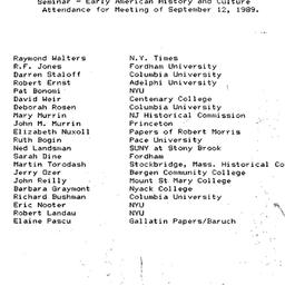 Minutes, 1989-09-12. Early ...