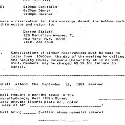 Announcements, 1989-09-12. ...