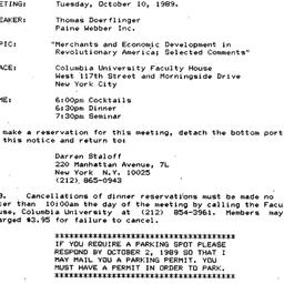 Announcements, 1989-10-10. ...