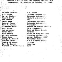 Minutes, 1989-10-10. Early ...