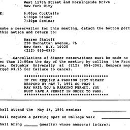 Announcements, 1991-05-14. ...