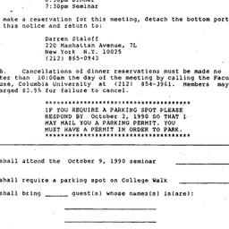 Announcements, 1990-10-09. ...