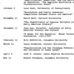 Schedules, Early American H...