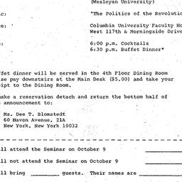 Announcements, 1973-10-09. ...