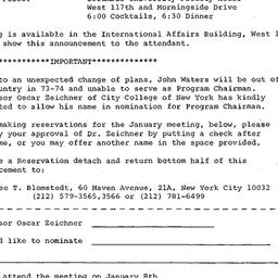 Announcements, 1974-01-08. ...