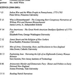Schedules, Early American H...