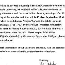 Announcements, 2000-09-08. ...