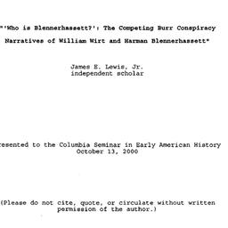 Speaker's paper, 2000-1...