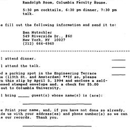 Announcements, 1994-04-12. ...