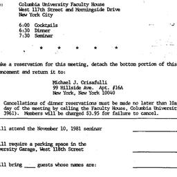 Announcements, 1981-11-10. ...