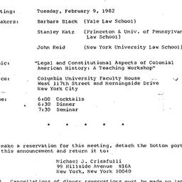 Announcements, 1982-02-09. ...