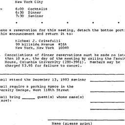 Announcements, 1983-12-13. ...