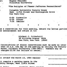 Announcements, 1984-03-13. ...