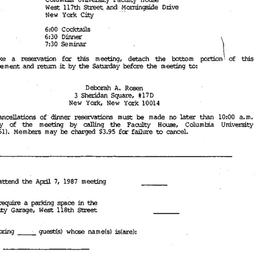 Announcements, 1987-04-07. ...