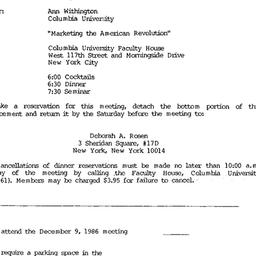 Announcements, 1986-12-09. ...