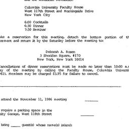 Announcements, 1986-11-11. ...