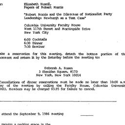Announcements, 1986-09-09. ...