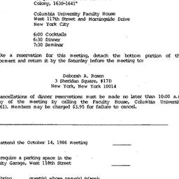 Announcements, 1986-10-14. ...