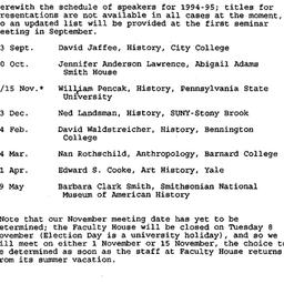 Announcements, 1995-08-19. ...