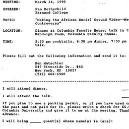 Announcements, 1995-03-14. ...