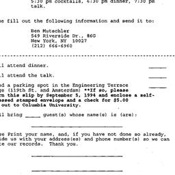 Announcements, 1994-09-13. ...