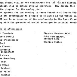 Minutes, 1981-05-12. Early ...