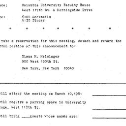 Announcements, 1981-03-10. ...