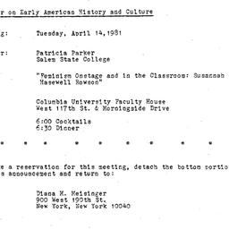 Announcements, 1981-04-14. ...