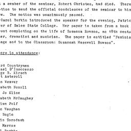 Minutes, 1981-04-14. Early ...