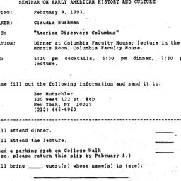 Announcements, 1993-02-09. ...