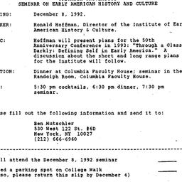 Announcements, 1992-12-08. ...