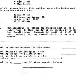 Announcements, 1988-12-13. ...