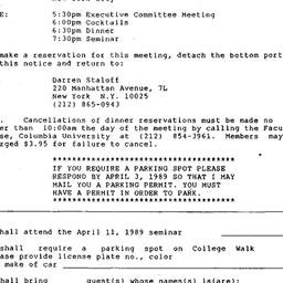 Announcements, 1989-04-11. ...