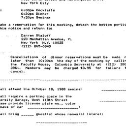 Announcements, 1988-10-18. ...