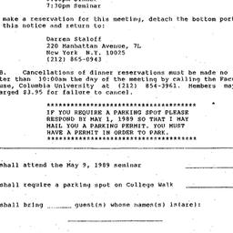 Announcements, 1989-05-09. ...