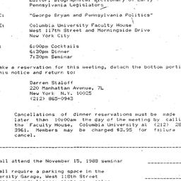 Announcements, 1988-11-15. ...