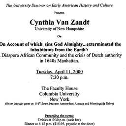 Announcements, 2000-04-11. ...